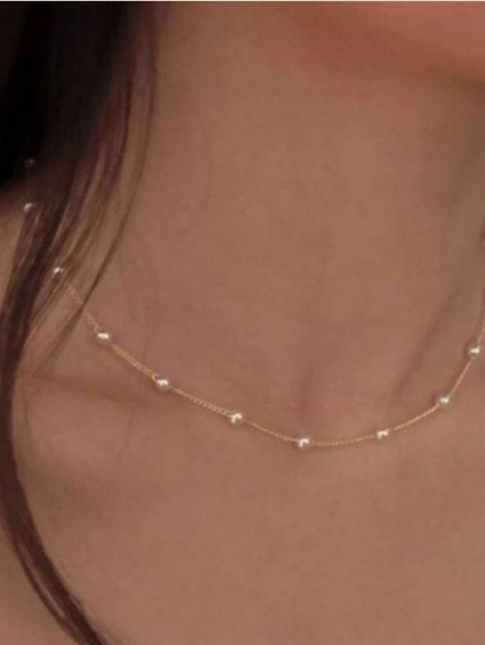 Anthropologie Pearl Station Necklace